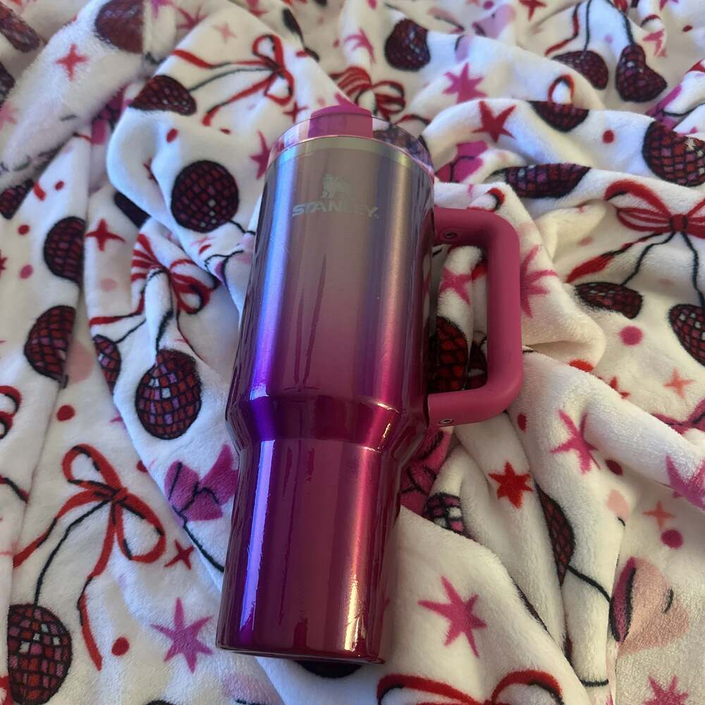 Stanley 40oz Tumbler in Camelia Pink Ombre Epoxied